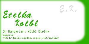 etelka kolbl business card